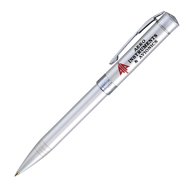 Brass twist-action pen available in gunmetal or satin chrome with easyflow... from ASI 68190 Lungsal / Lungsal