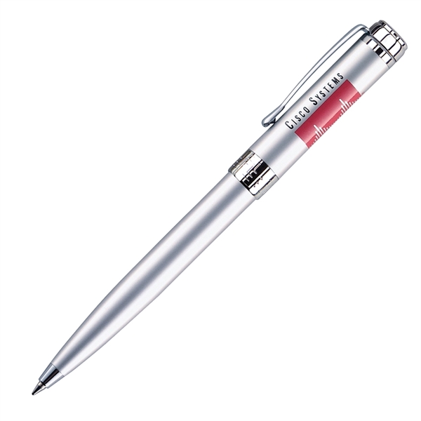 Brass twist-action pen with a matte coated finish and polished chrome... from ASI 68190 Lungsal / Lungsal