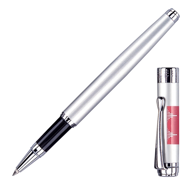 Brass twist-action rollerball pen with a matte coated finish and polished... from ASI 68190 Lungsal / Lungsal