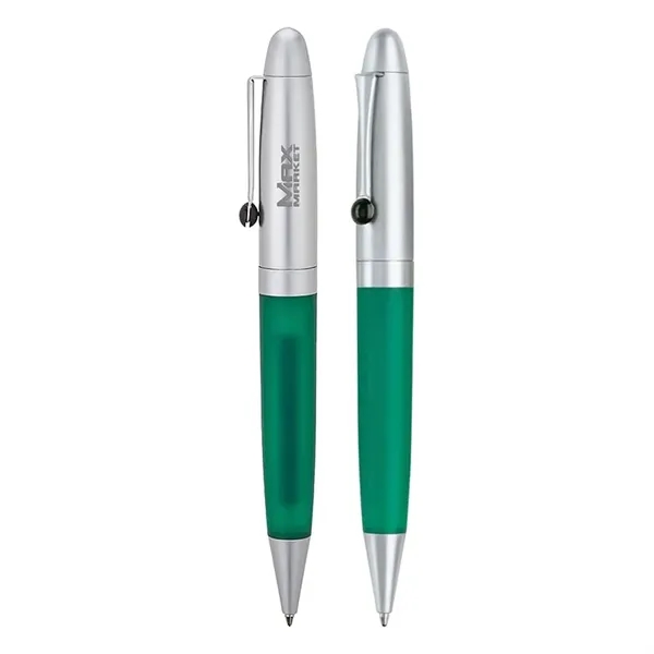 Twist action ballpoint pen that features a colored barrel, matte silver... from ASI 67866 Logomark/Valumark