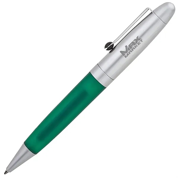 Twist action ballpoint pen that features a colored barrel, matte silver... from ASI 67866 Logomark/Valumark