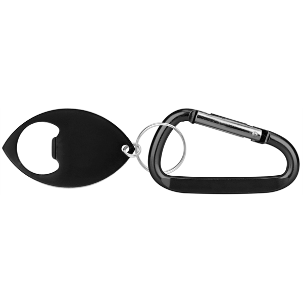 Football Shaped Bottle Opener With Key Ring and Carabiner.... from ASI 74585 Nu Promo International / Nu Promo Line