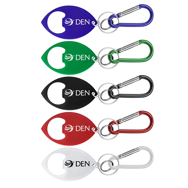 Football Shaped Bottle Opener With Key Ring and Carabiner.... from ASI 74585 Nu Promo International / Nu Promo Line