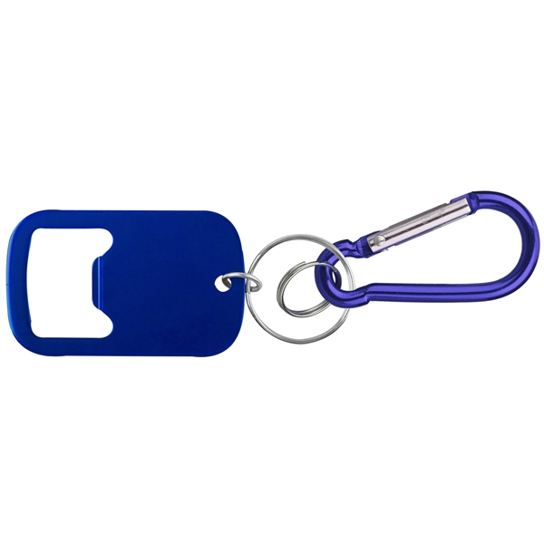 Metal Bottle Opener with carabiner and key holder... from ASI 74585 Nu Promo International / Nu Promo Line
