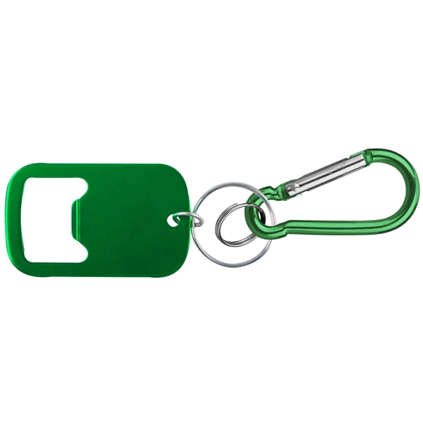 Metal Bottle Opener with carabiner and key holder... from ASI 74585 Nu Promo International / Nu Promo Line
