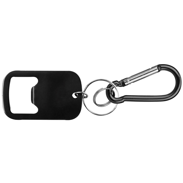 Metal Bottle Opener with carabiner and key holder... from ASI 74585 Nu Promo International / Nu Promo Line