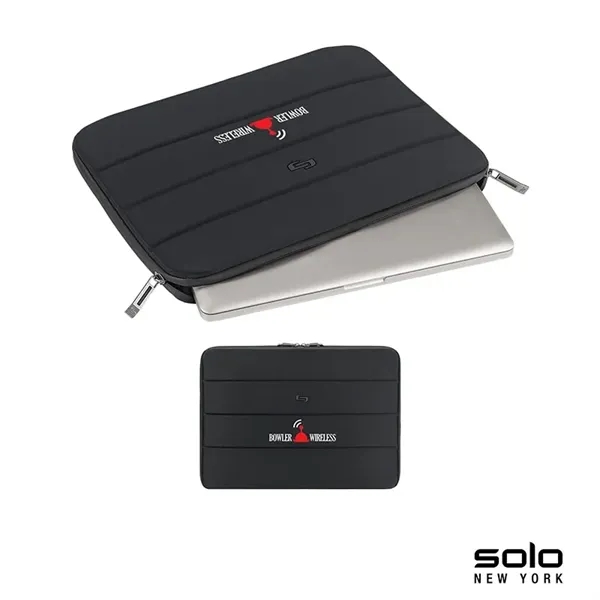 Laptop sleeve made with neoprene with a fleece lining and fits... from ASI 67866 Logomark/Valumark