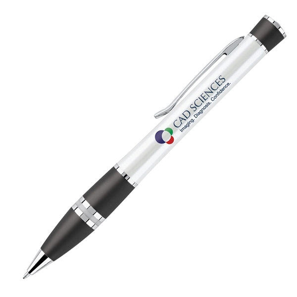 Metal twist-action ballpoint pen with pearl white coating, a colored grip,... from ASI 68190 Lungsal / Lungsal