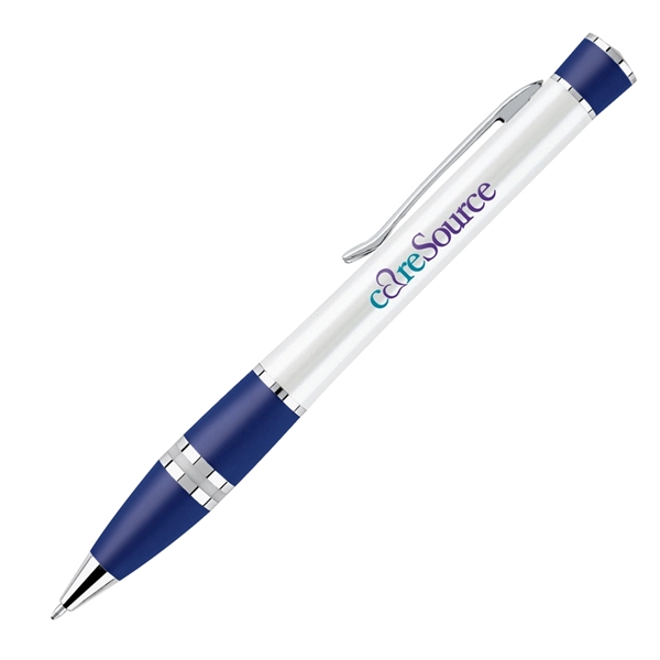Metal twist-action ballpoint pen with pearl white coating, a colored grip,... from ASI 68190 Lungsal / Lungsal