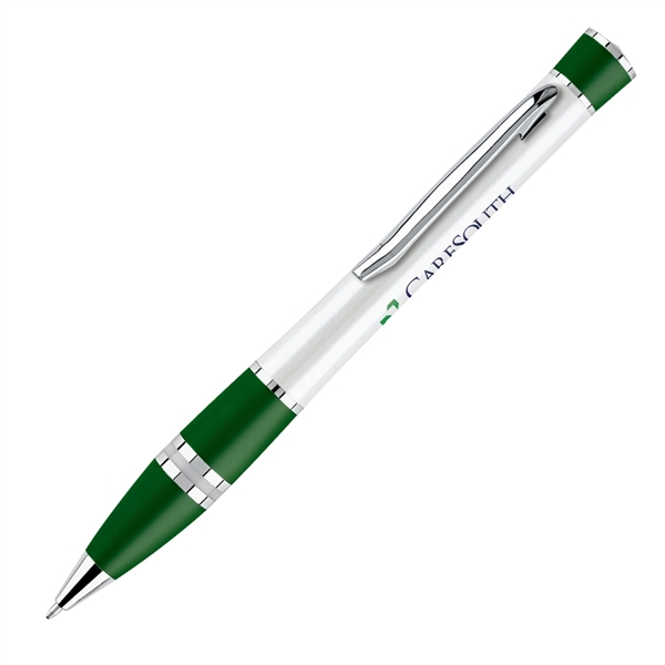 Metal twist-action ballpoint pen with pearl white coating, a colored grip,... from ASI 68190 Lungsal / Lungsal