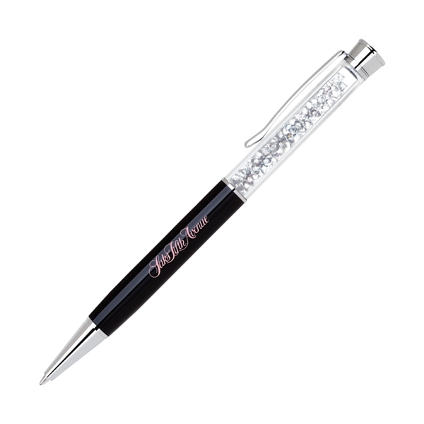 Brass twist-action ballpoint pen with a crystal insert and chrome accents.... from ASI 68190 Lungsal / Lungsal