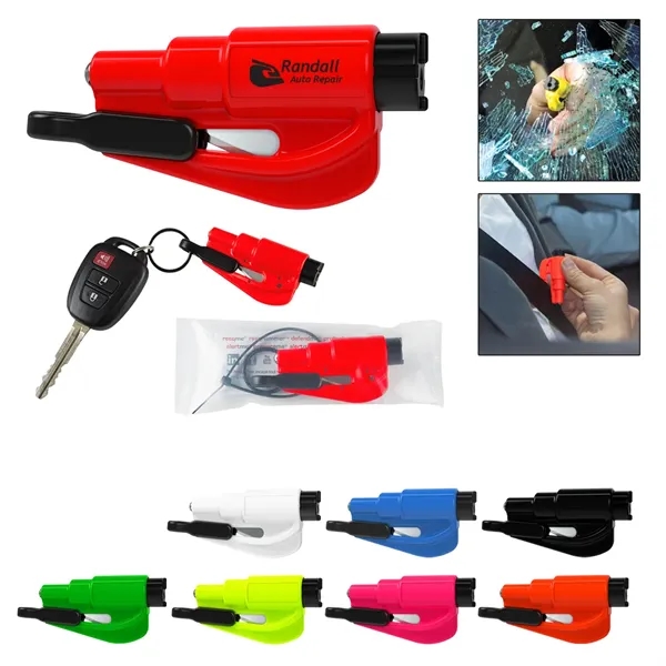 Auto safety tool with glass shattering spike and a blade.... from ASI 61125 Hit Promotional Products / Hit®