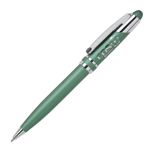 Twist-action ballpoint pen with a chrome-plated brass barrel with lacquer-coated finish... from ASI 68190 Lungsal / Lungsal