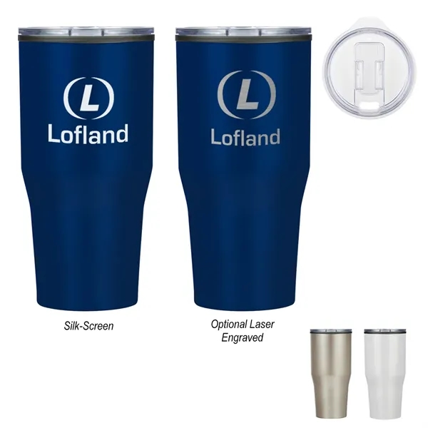 30 oz. double wall stainless steel tumbler with a snap-on, spill-resistant,... from ASI 61125 Hit Promotional Products / Hit®