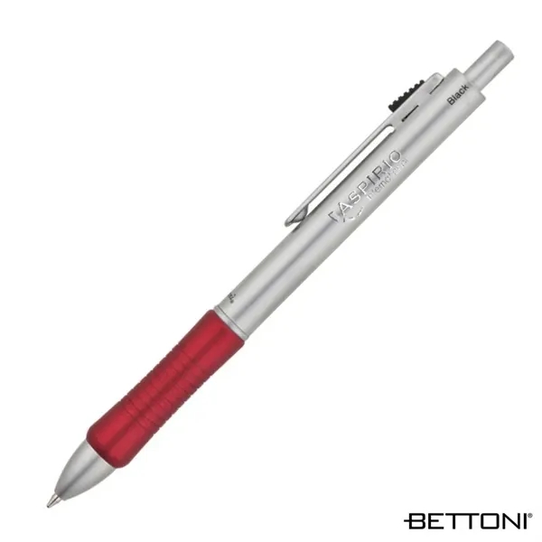 4-in-1 combo pen with solid brass construction, metallic rubberized grip, blue... from ASI 67866 Logomark/Valumark