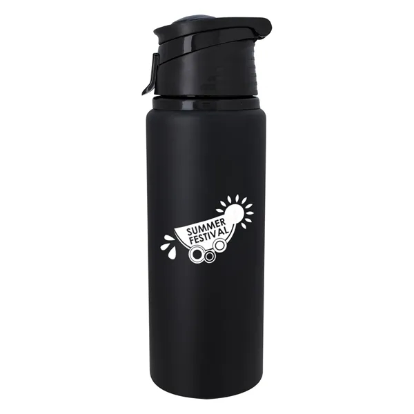24 oz. aluminum Velvet Touch bottle with a screw-on, spill-resistant, flip-top... from ASI 61125 Hit Promotional Products / Hit®