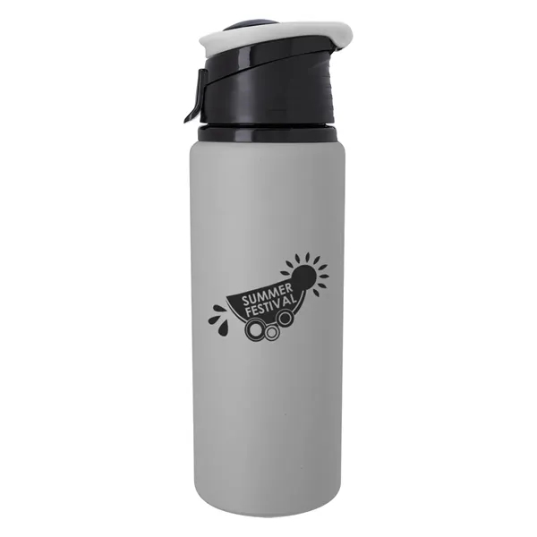 24 oz. aluminum Velvet Touch bottle with a screw-on, spill-resistant, flip-top... from ASI 61125 Hit Promotional Products / Hit®
