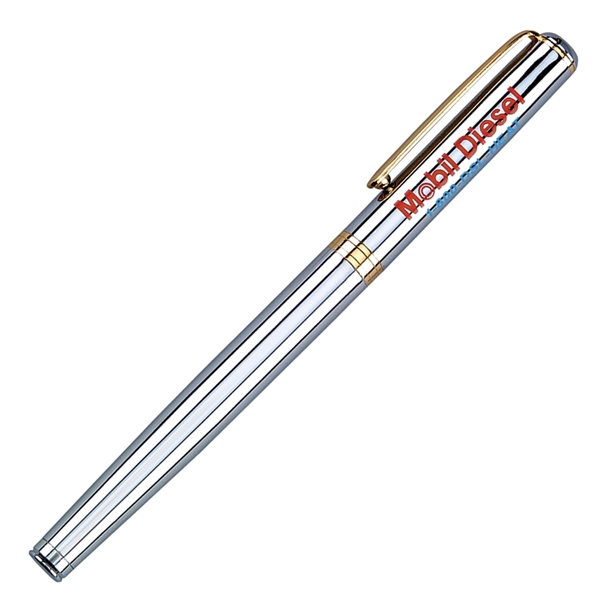 Solid brass cap-off rollerball pen with a shining chrome finish and... from ASI 68190 Lungsal / Lungsal