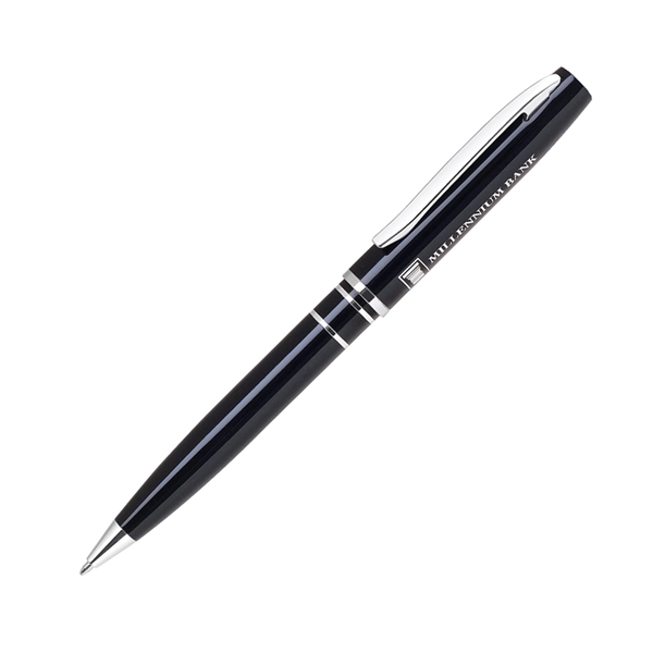 Aluminum twist-action ballpoint pen with an enamel lacquered body and polished... from ASI 68190 Lungsal / Lungsal