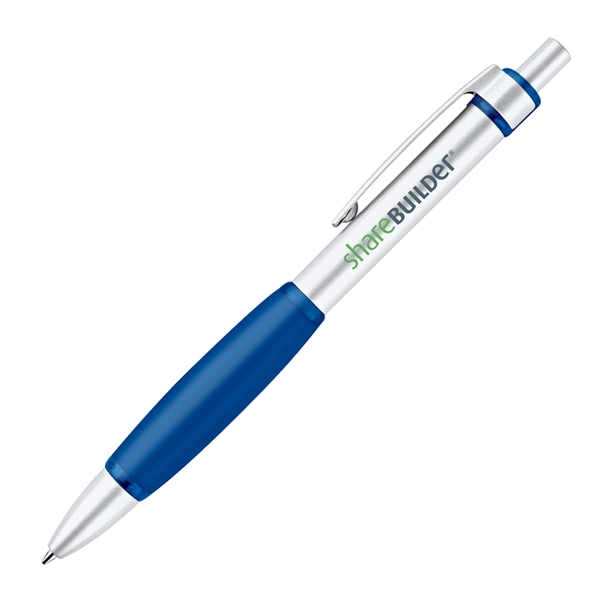 Click-action ballpoint pen with an aluminum barrel and soft colored rubber... from ASI 68190 Lungsal / Lungsal