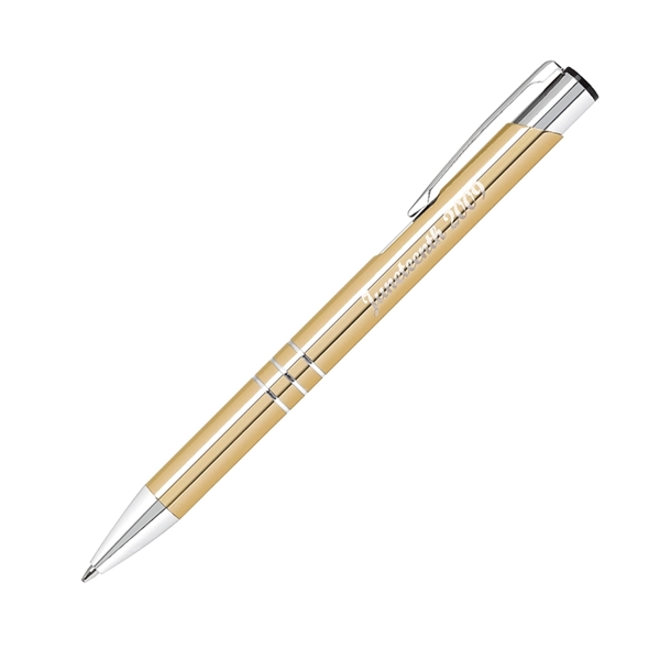 Aluminum click-action ballpoint pen with a high-polish barrel, silver accents, non-toxic... from ASI 68190 Lungsal / Lungsal