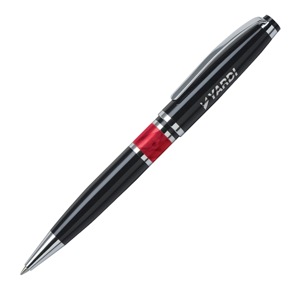 Chrome-plated brass twist-action pen with a high-gloss lacquer finish and resin... from ASI 68190 Lungsal / Lungsal