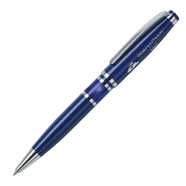 Chrome-plated brass twist-action pen with a high-gloss lacquer finish and resin... from ASI 68190 Lungsal / Lungsal