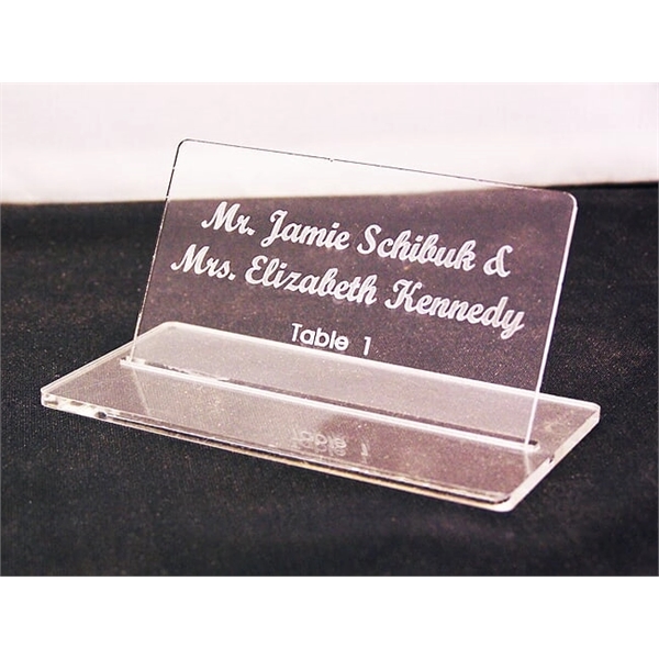Laser-engraved, acrylic table signs measure 2" x 3 1/2" and come... from ASI 92531 Unique Custom Products / UCP