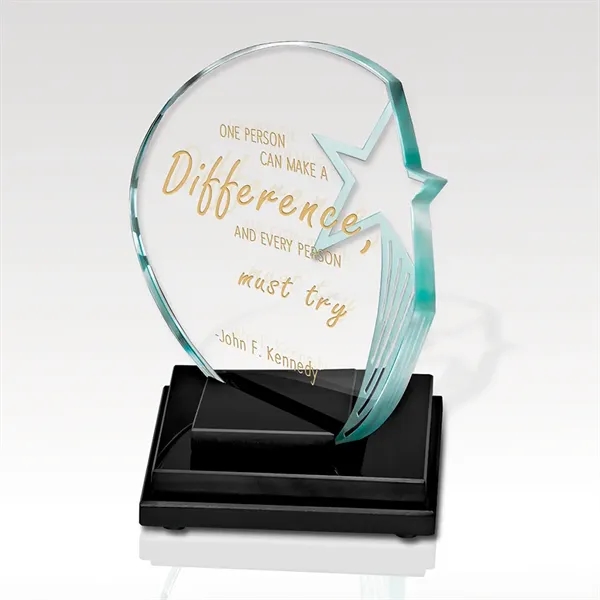 Slumped Premium Jade Glass with Deep Etched Star on a Three... from ASI 93986 Visions/Awardcraft