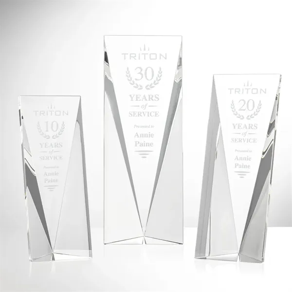 The Freestanding Optical Crystal Columbus Award boasts a striking design.... from ASI 84592 St Regis Group / St Regis