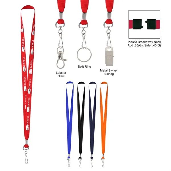 36" lanyard made of polyester with metal crimp and J-hook attachment.... from ASI 61125 Hit Promotional Products / Hit®