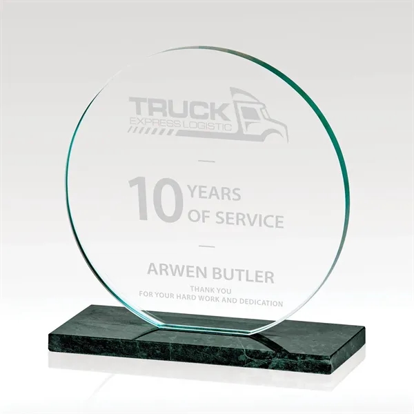 Award that features a thick premium jade glass disc on a... from ASI 93986 Visions/Awardcraft / Visions Awards