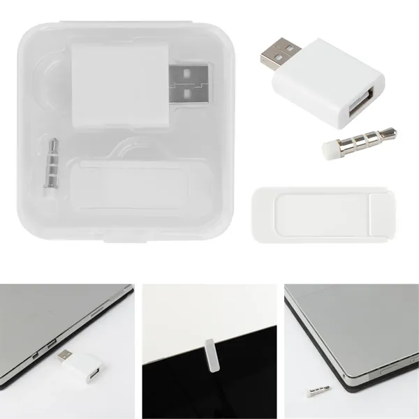 USB blocker, sliding webcam cover and audio plug cover in a... from ASI 61125 Hit Promotional Products / Hit®