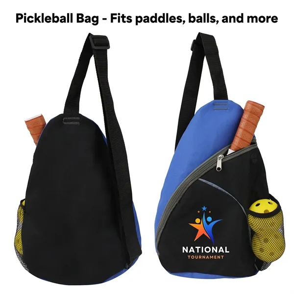 9" x 15" x 4.5" polyester sling backpack with front pocket,... from ASI 37980 Bagworld