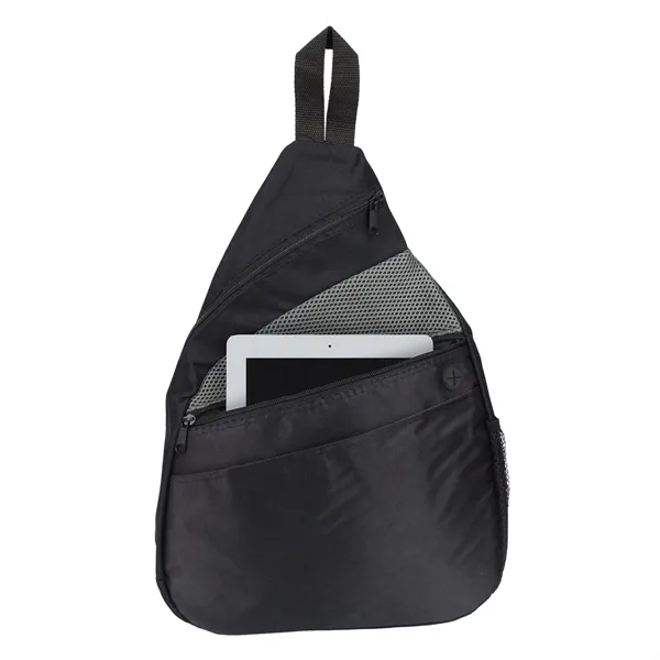 12.5" x 17.5" x 5.5" polyester sling style backpack with mesh... from ASI 37980 Bagworld