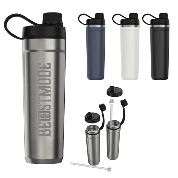 28-ounce sports bottle with a flip-top lid, a straw and a... from ASI 61125 Hit Promotional Products / Hit®