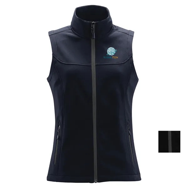 Women's softshell vest with a water-repellent finish, zippered hand pockets, adjustable... from ASI 61125 Hit Promotional Products / Hit®