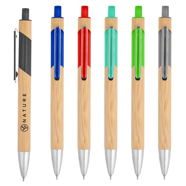 Bamboo pen with a plunger-action mechanism.... from ASI 61125 Hit Promotional Products / Hit®