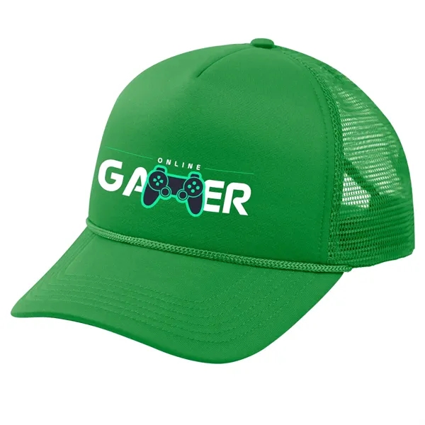 Trucker cap with a five-panel design, structured crown, pre-curved visor, adjustable... from ASI 61125 Hit Promotional Products / Hit®