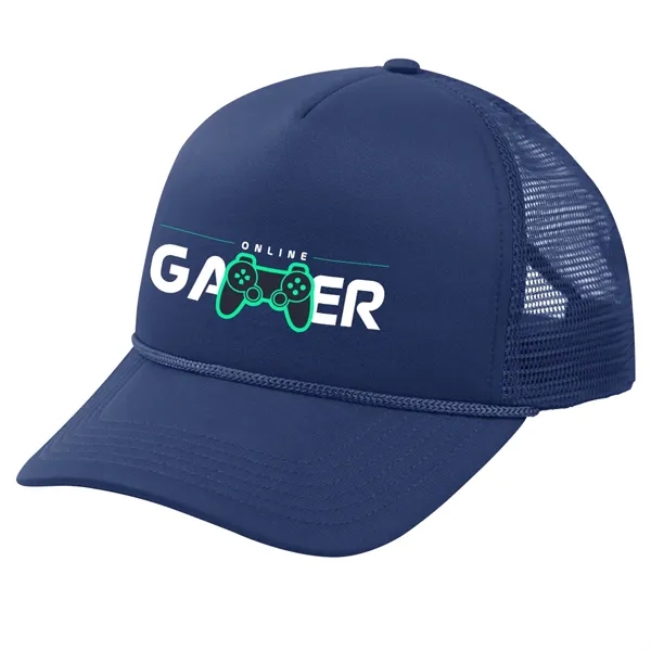 Trucker cap with a five-panel design, structured crown, pre-curved visor, adjustable... from ASI 61125 Hit Promotional Products / Hit®