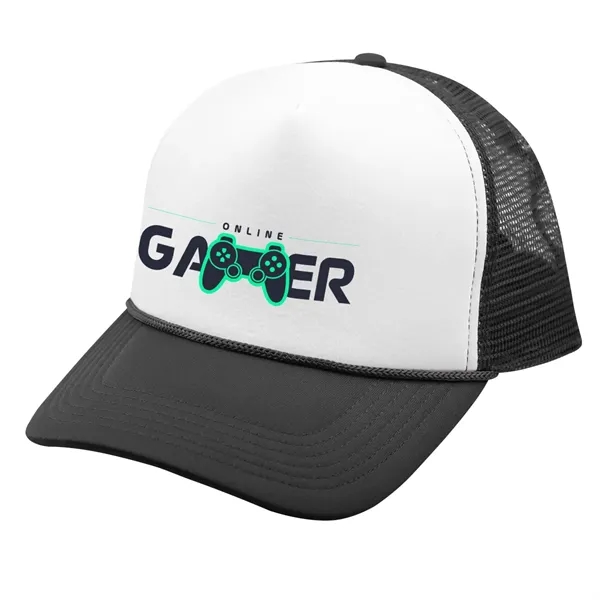 Trucker cap with a five-panel design, structured crown, pre-curved visor, adjustable... from ASI 61125 Hit Promotional Products / Hit®