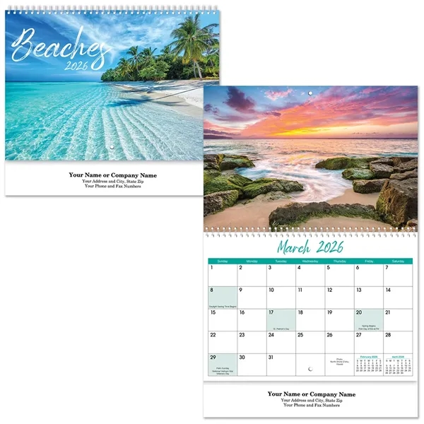 13-month spiral wall calendar with beach images.... from ASI 61125 Hit Promotional Products / Hit®