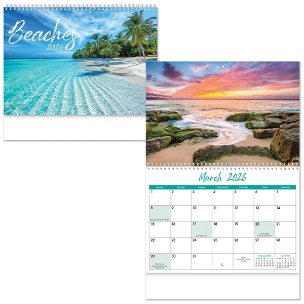13-month spiral wall calendar with beach images.... from ASI 61125 Hit Promotional Products / Hit®