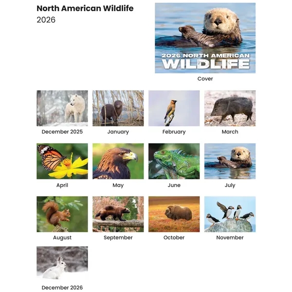13-month, spiral wall calendar with wildlife images.... from ASI 61125 Hit Promotional Products / Hit®