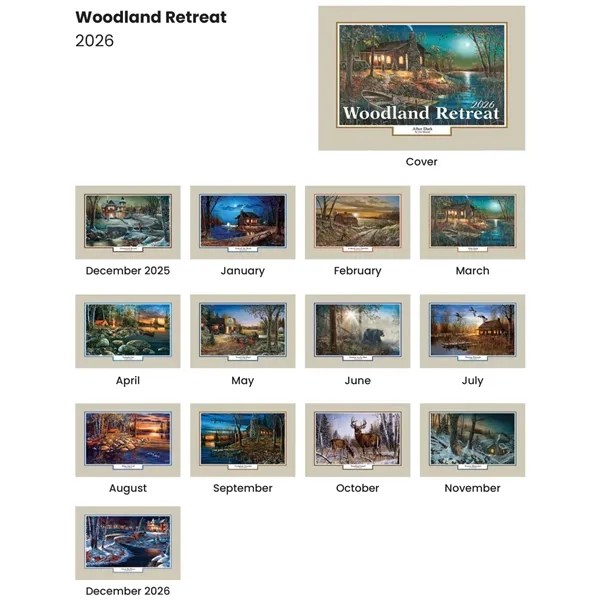 13-month Woodland Retreat stapled wall calendar.... from ASI 61125 Hit Promotional Products / Hit®