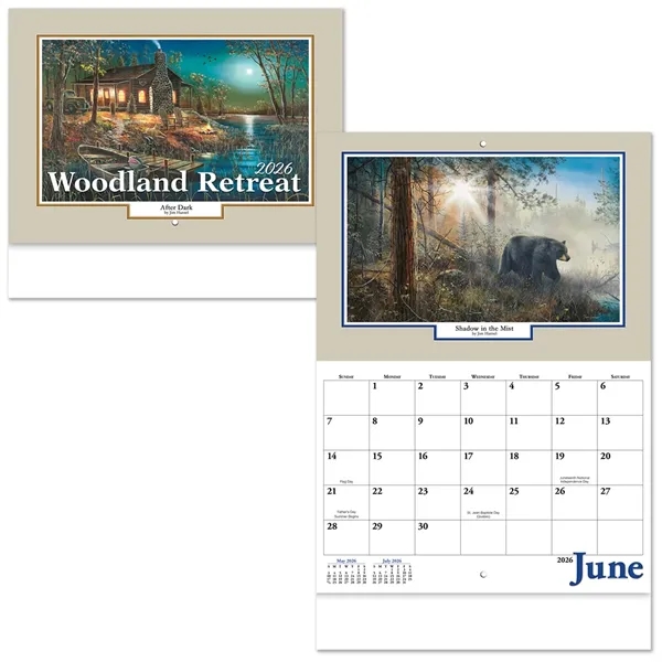 13-month Woodland Retreat stapled wall calendar.... from ASI 61125 Hit Promotional Products / Hit®