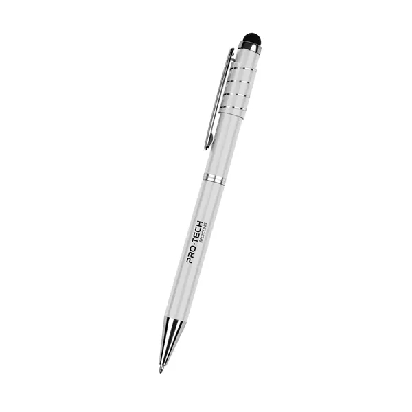 Twist-action ballpoint pen with stylus and fidget spinner accent.... from ASI 61125 Hit Promotional Products / Hit®