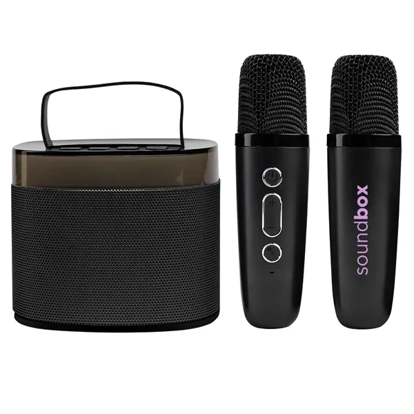 Karaoke set with a mini wireless speaker and two mini microphones.... from ASI 61125 Hit Promotional Products / Hit®