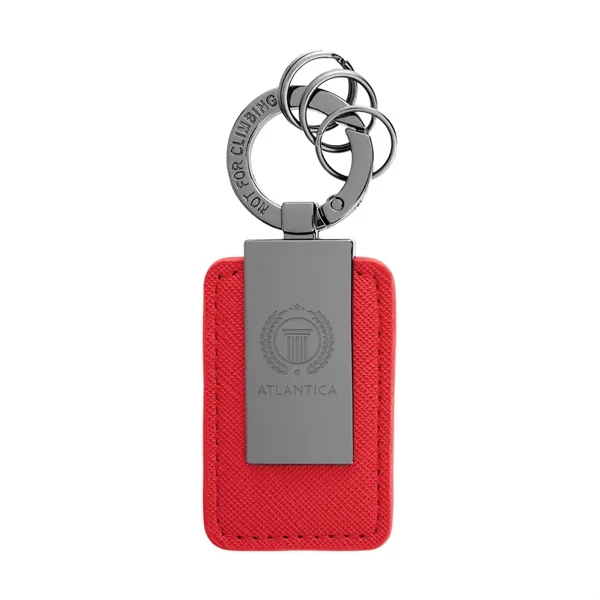 Key tag with carabiner clip attachment and 3 mini split ring... from ASI 61125 Hit Promotional Products / Hit®