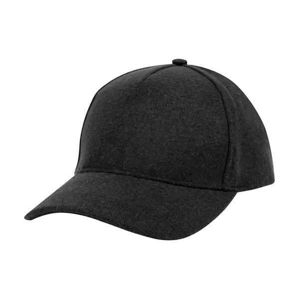 Five panel wool cap with adjustable self-material strap with sliding buckle.... from ASI 61125 Hit Promotional Products / Hit®